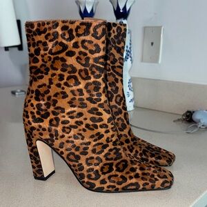 Steve Madden Lizabellel - Real Hair Leopard Print Ankle Boots (cow hide) size8.5